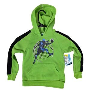 Tuff Guys Boys Green Black Basketball Graphic Hoodie‎ Sweatshirt Size 5/6